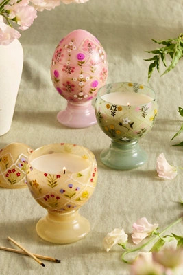 Painted Floral Egg Candle | Anthropologie (US)