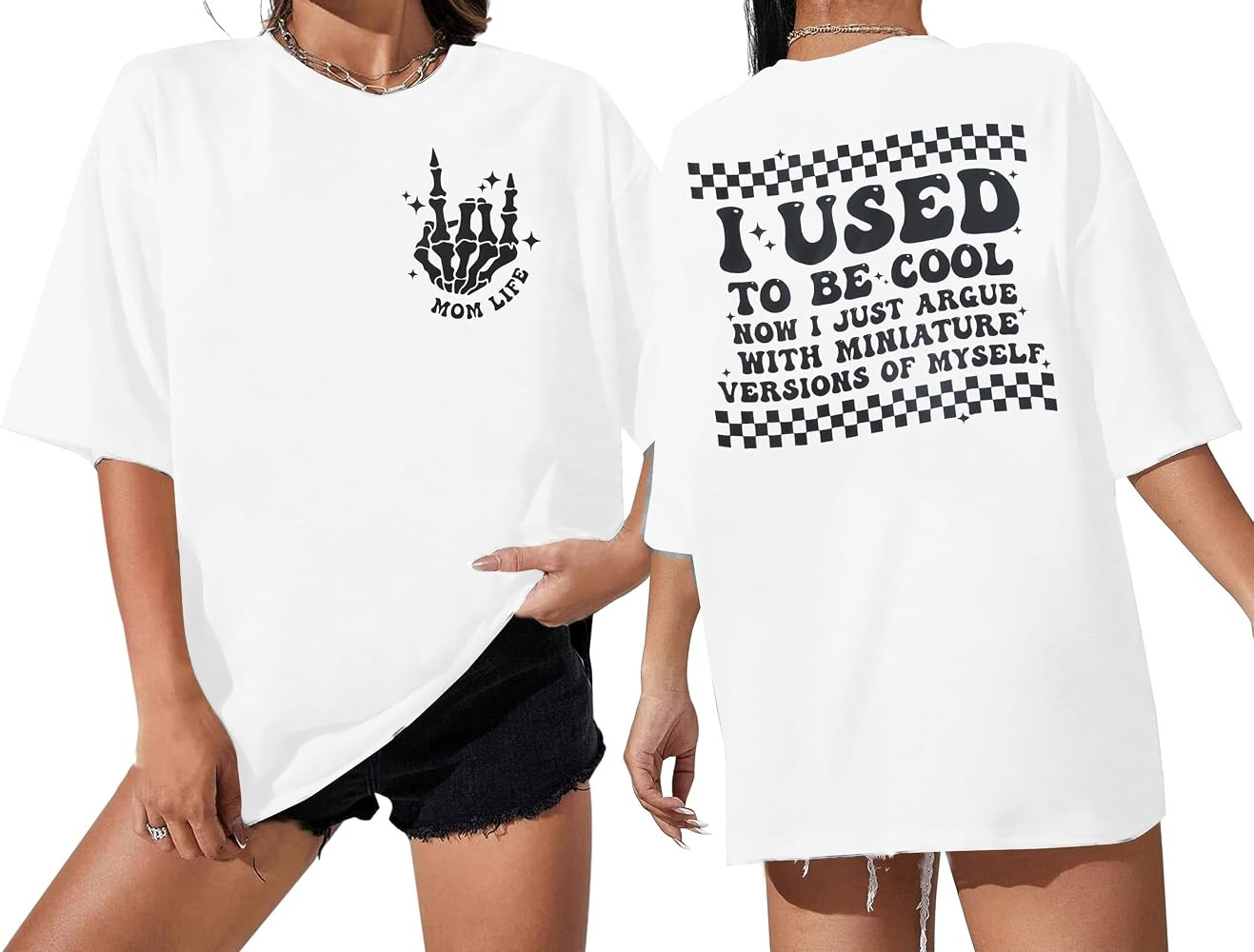 Overstimulated Moms Club Shirt Oversized Mama Shirts Funny Mom Life Graphic Tees Casual Short Sle... | Amazon (US)