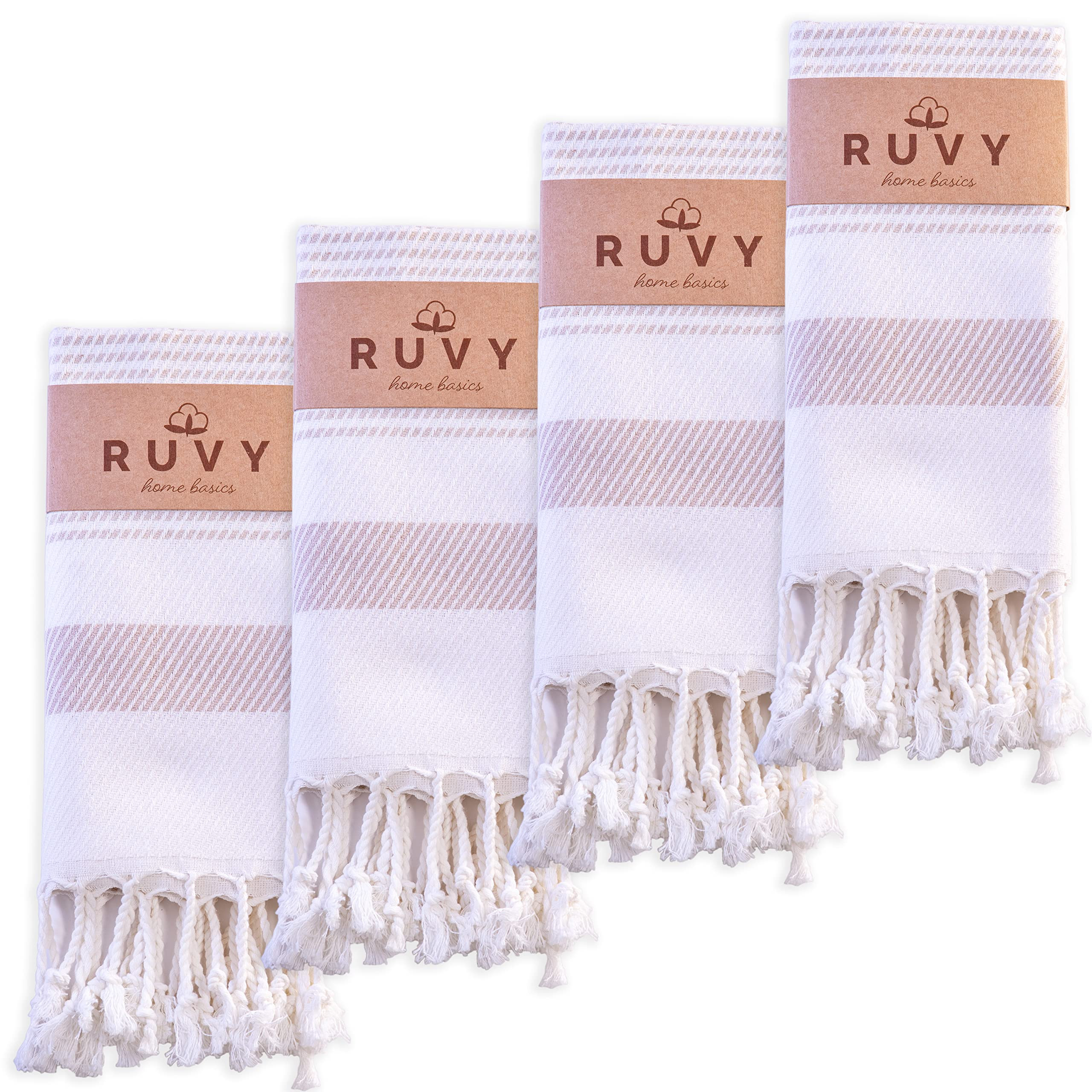 Ruvy Home Basics Turkish Hand Towels for Bathroom Set of 4 | 18"x40", Cotton | Decorative Towel f... | Amazon (US)