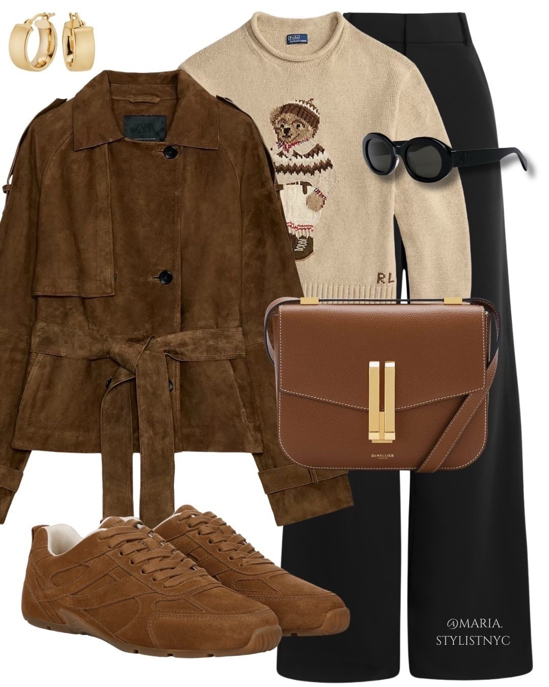 Suede trench, Polo Bear sweater, black pants, and brown sneakers. Classic comfort defined 🤎


#LTKWorkwear #LTKootd #LTKSeasonal