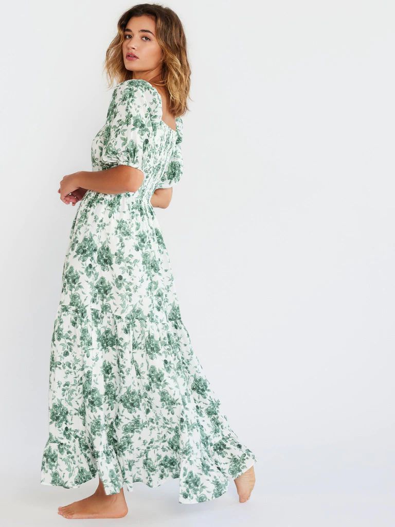 Shop Mille - Manon Dress in Green Bouquet | Mille