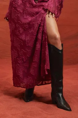 Knee High Heeled Western Cowboy Boots | boohoo (US & Canada)