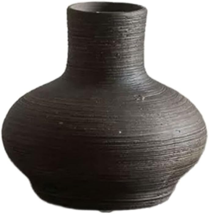 Aimeryup Cabinet Vase Rough Ceramic Pottery Jar Big Belly Large Ornament Decor Flower Arrangement... | Amazon (US)