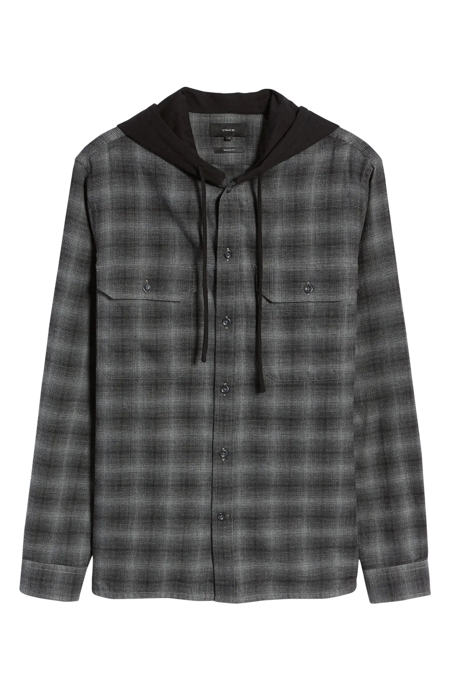 Men's Tonal Shadow Plaid Hoodie | Nordstrom