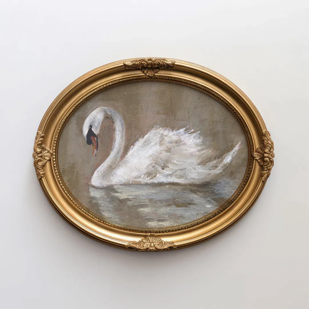 Vintage White Swan Print Minimalist Neutral Wall Art Modern Farmhouse Decor Antique Farmhouse Nur... | Etsy (US)