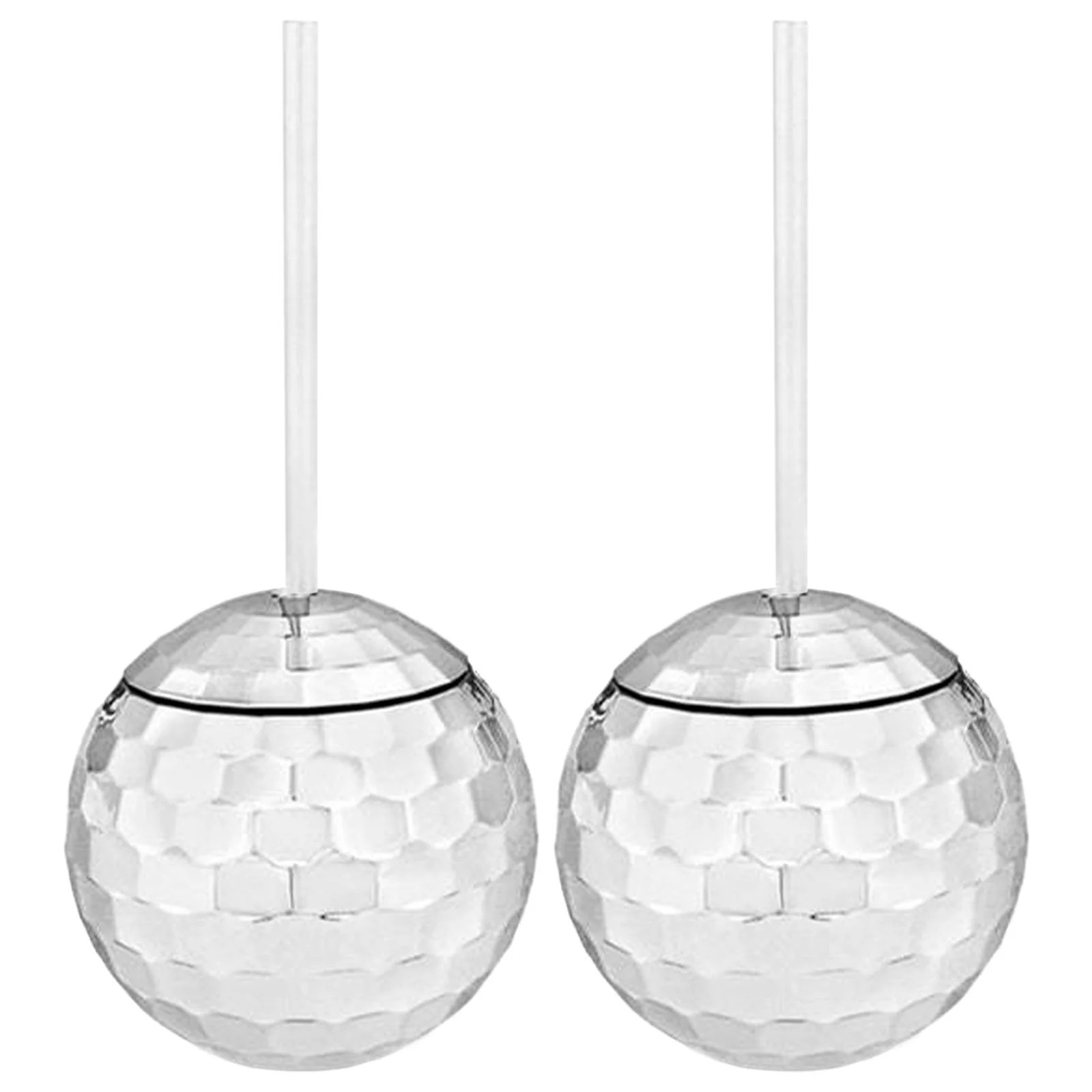 2 Pieces 20oz Disco Ball Cup Party Supplies Glitter Flash Ball for Nightclub Silver | Walmart (US)