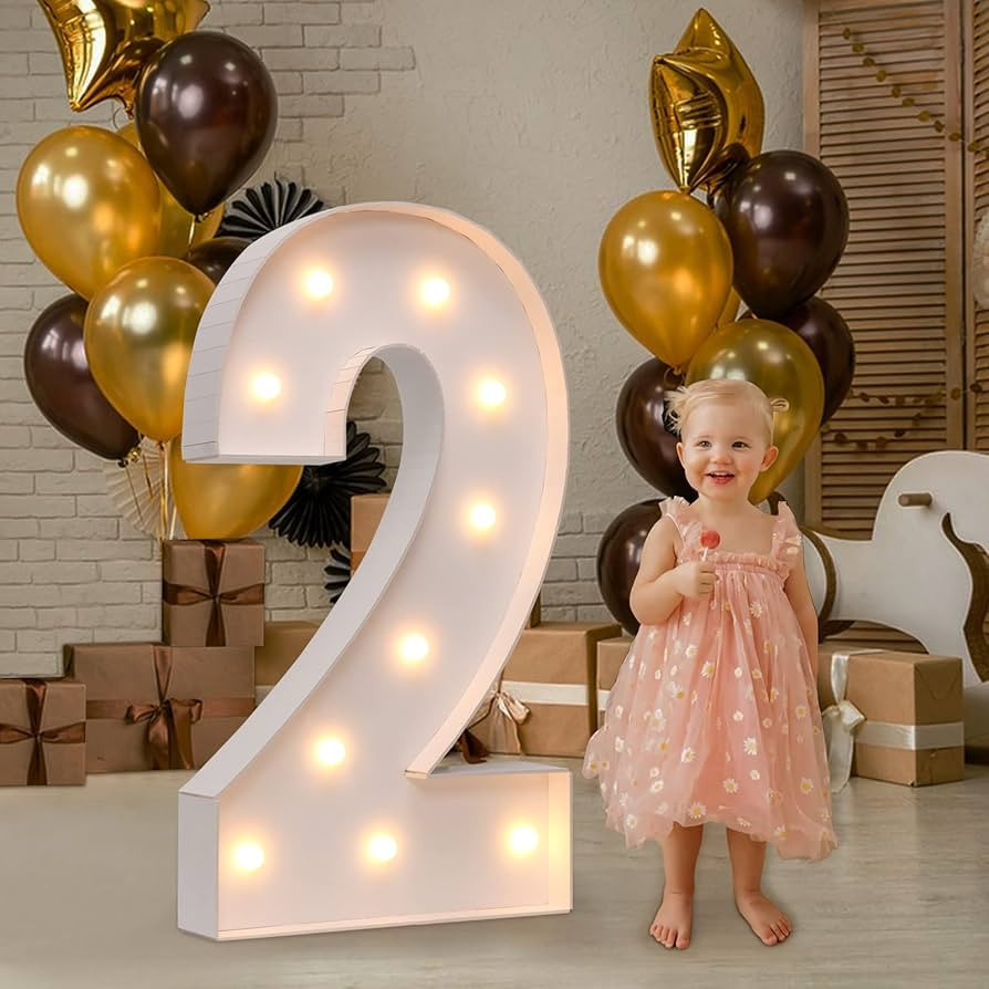 Marquee Numbers, 4FT Marquee Light Up Numbers for 2nd Party Birthday Decorations, Mosaic Numbers ... | Amazon (US)
