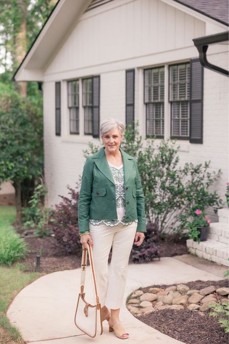 Green Jacket and an Embroidered Top from Talbots ✨

#LTKover40 #LTKSeasonal #LTKstyletip