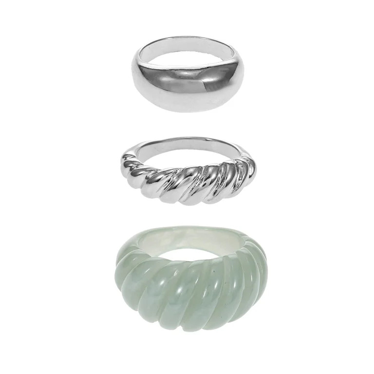 Time and Tru Multicolor Acrylic Ring Set | Walmart (US)