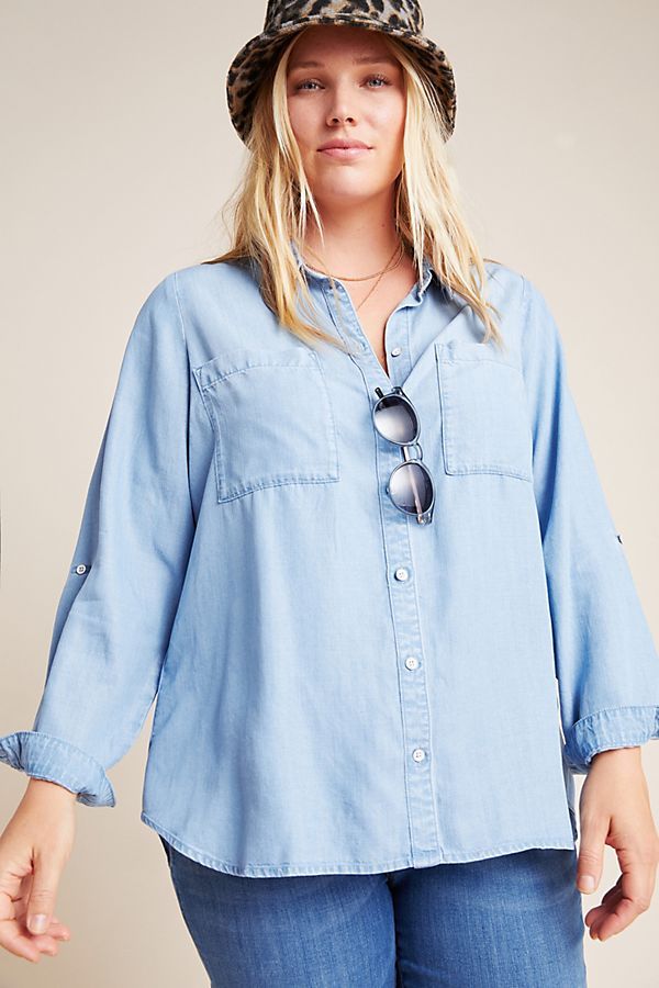 Cloth & Stone Monica Chambray Plus Buttondown | Anthropologie (US)