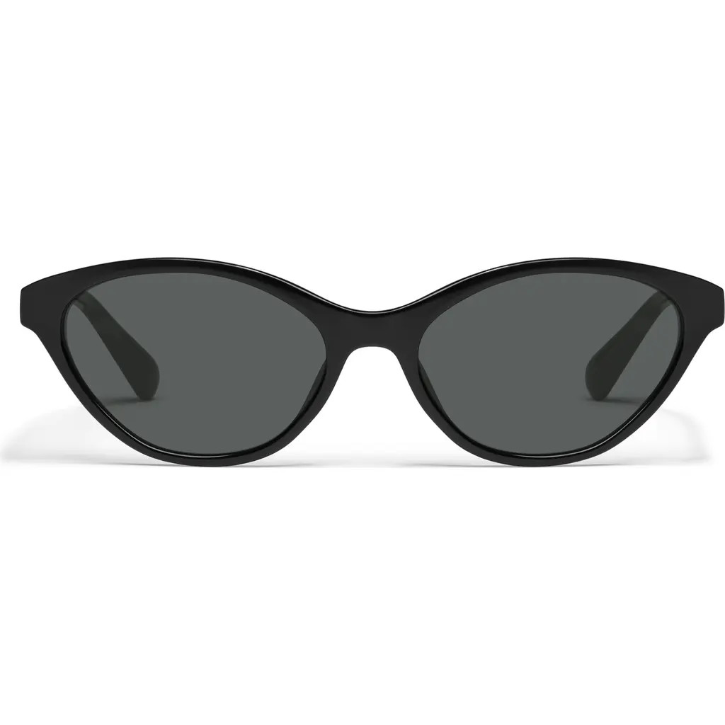 QUAY Talk Nice 55mm Cat Eye Sunglasses in Black/smoke at Nordstrom | Nordstrom