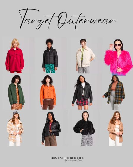Target outerwear up to 50% off today for cyber Monday
Puffer coat, leather jacket, Shacket, wool Shacket , Jean jacket, for coat 

#LTKSeasonal #LTKsalealert #LTKCyberweek