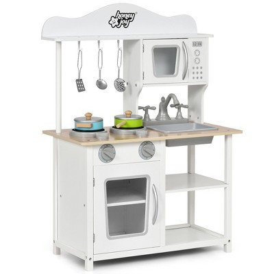 Costway Wooden Pretend Play Kitchen Set for Kids Toddlers w/ Accessories & Sink | Target