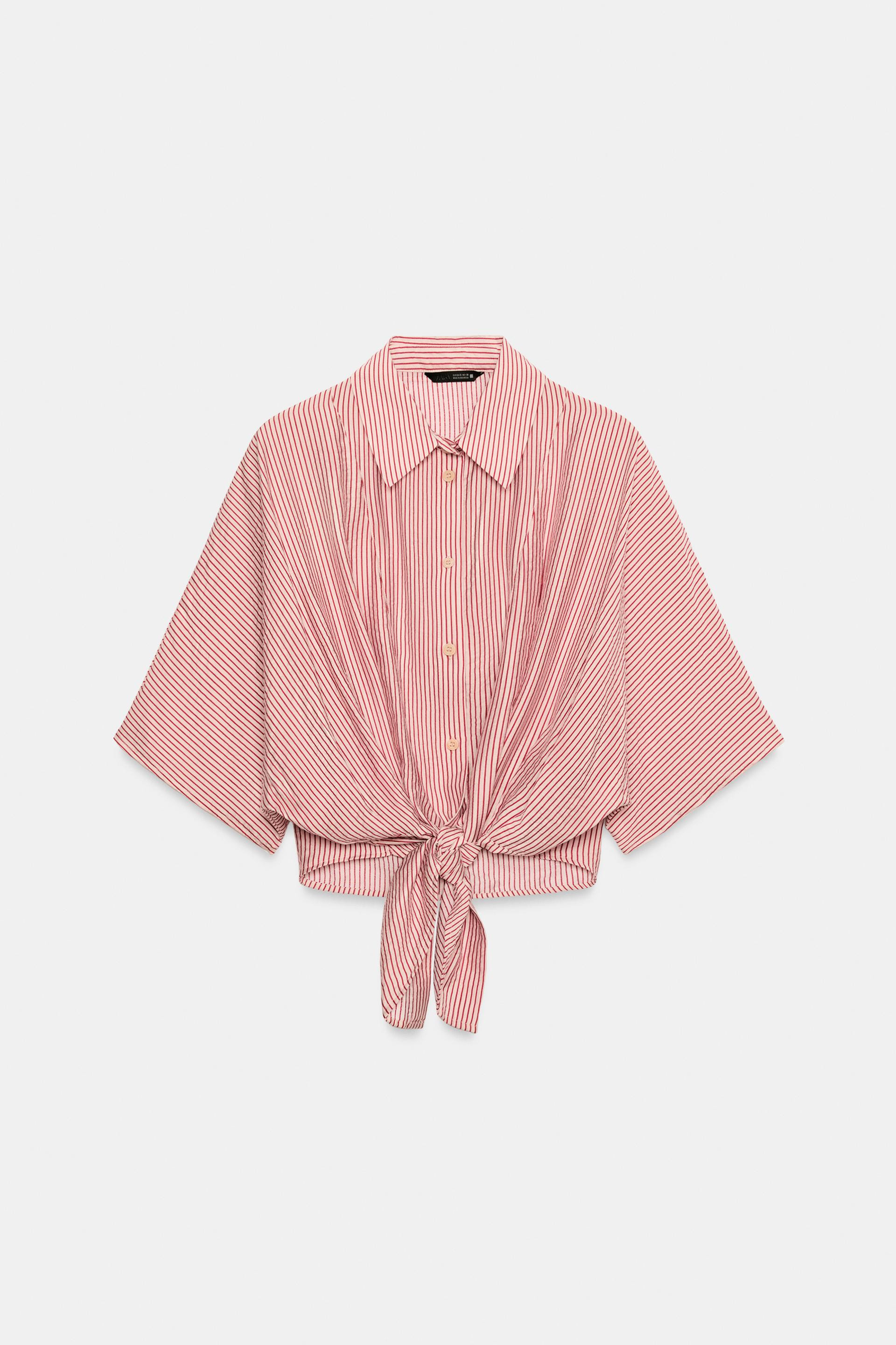 STRIPED SHIRT WITH KNOT | Zara US