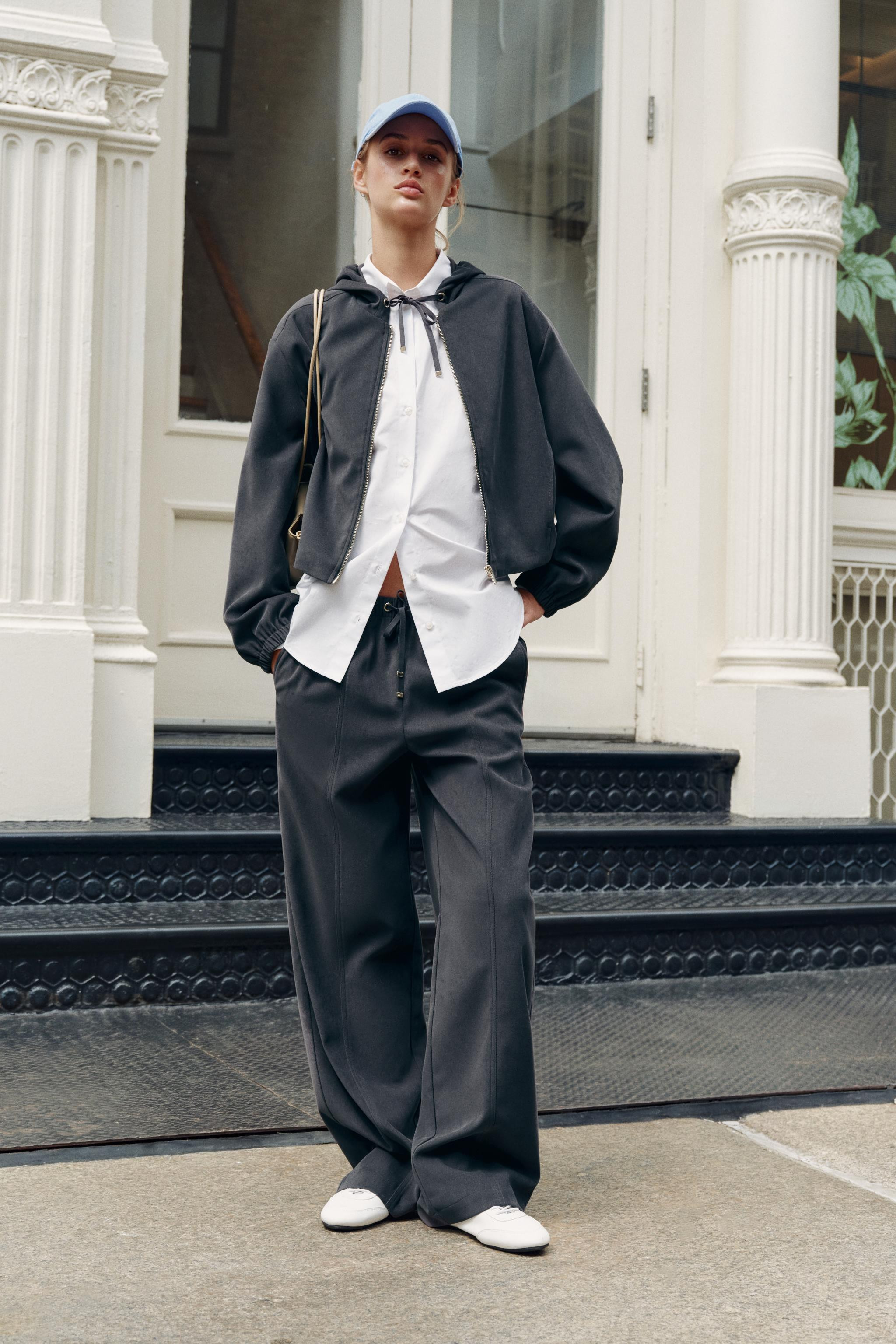 WIDE-LEG TROUSERS WITH ELASTIC WAIST | Zara UK