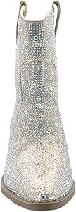 ABSOLEX Women Western Cowgirl Cowboy Pointed Toe Rhinestone Ankle Booties | Amazon (US)