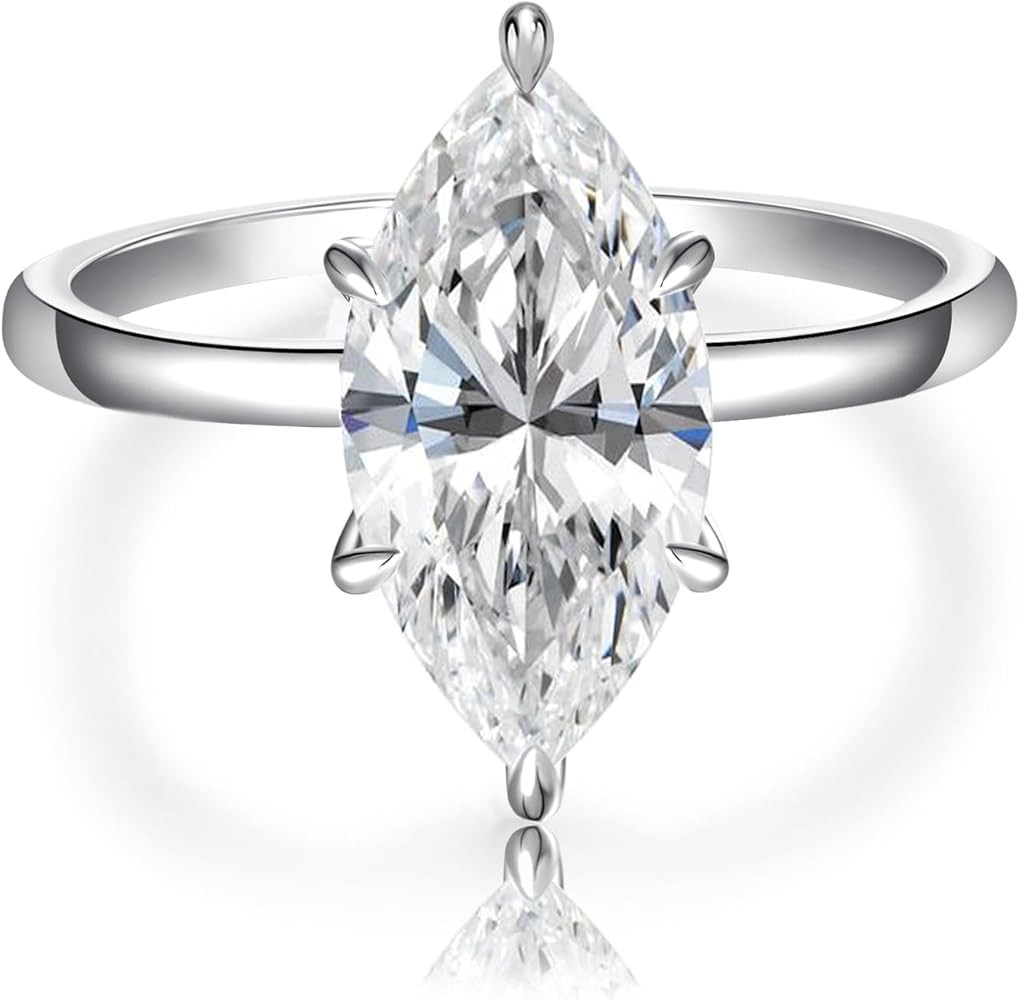 AVECON 3.5CT Marquise Cut Engagement Ring for Women, Wedding Promise Cubic Zirconia Band, 14K Gol... | Amazon (US)