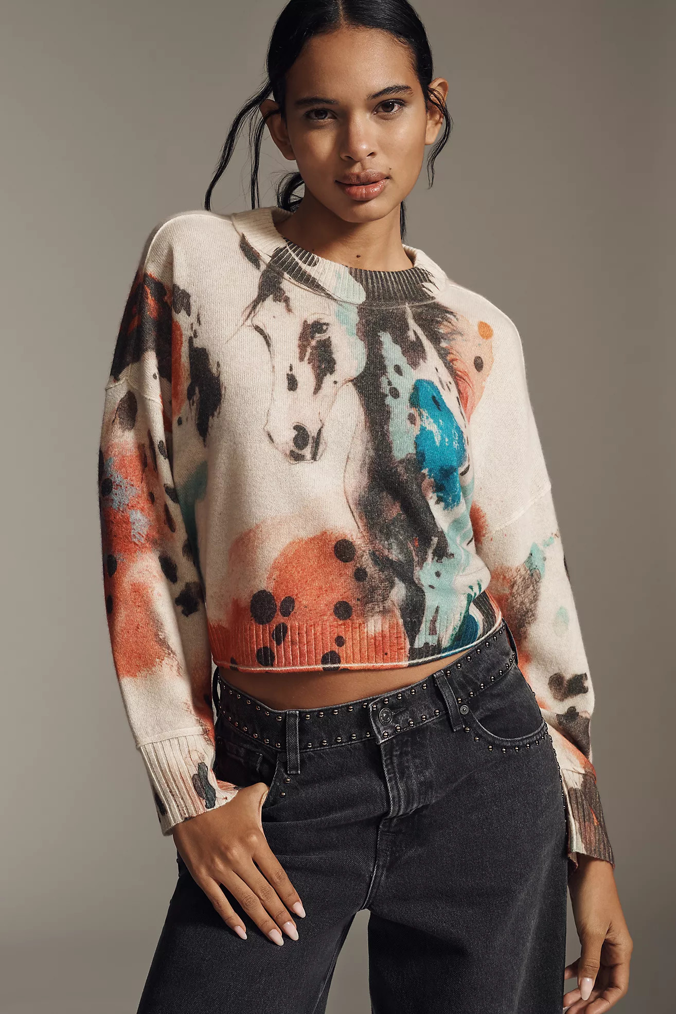 The Goldie Cashmere Long-Sleeve Crew-Neck Sweater | Anthropologie (US)