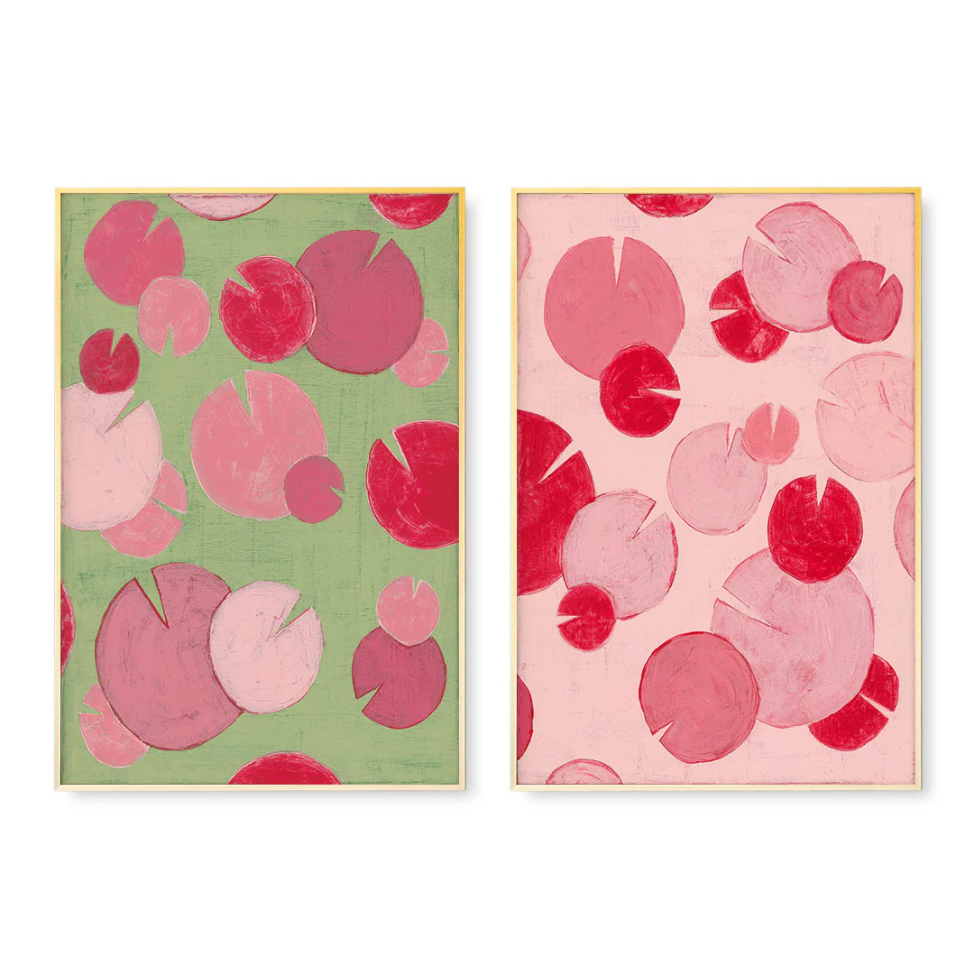 Double Pink and Green Pair by Love Katie Darling Art Print | Urban Garden Prints