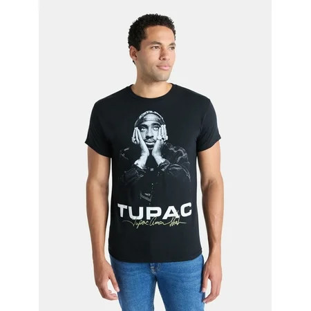 2Pac Men s and Big Men s Tupac Shakur Signature Cotton Graphic Tee Sizes S-3XL | Walmart (US)