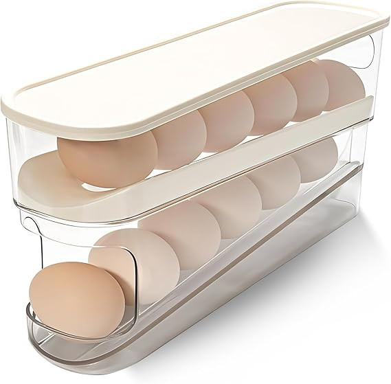 Rolling Egg Holder for Fridge, Egg Dispenser for Refrigerator, Automatic Rolling Storage Containe... | Amazon (US)