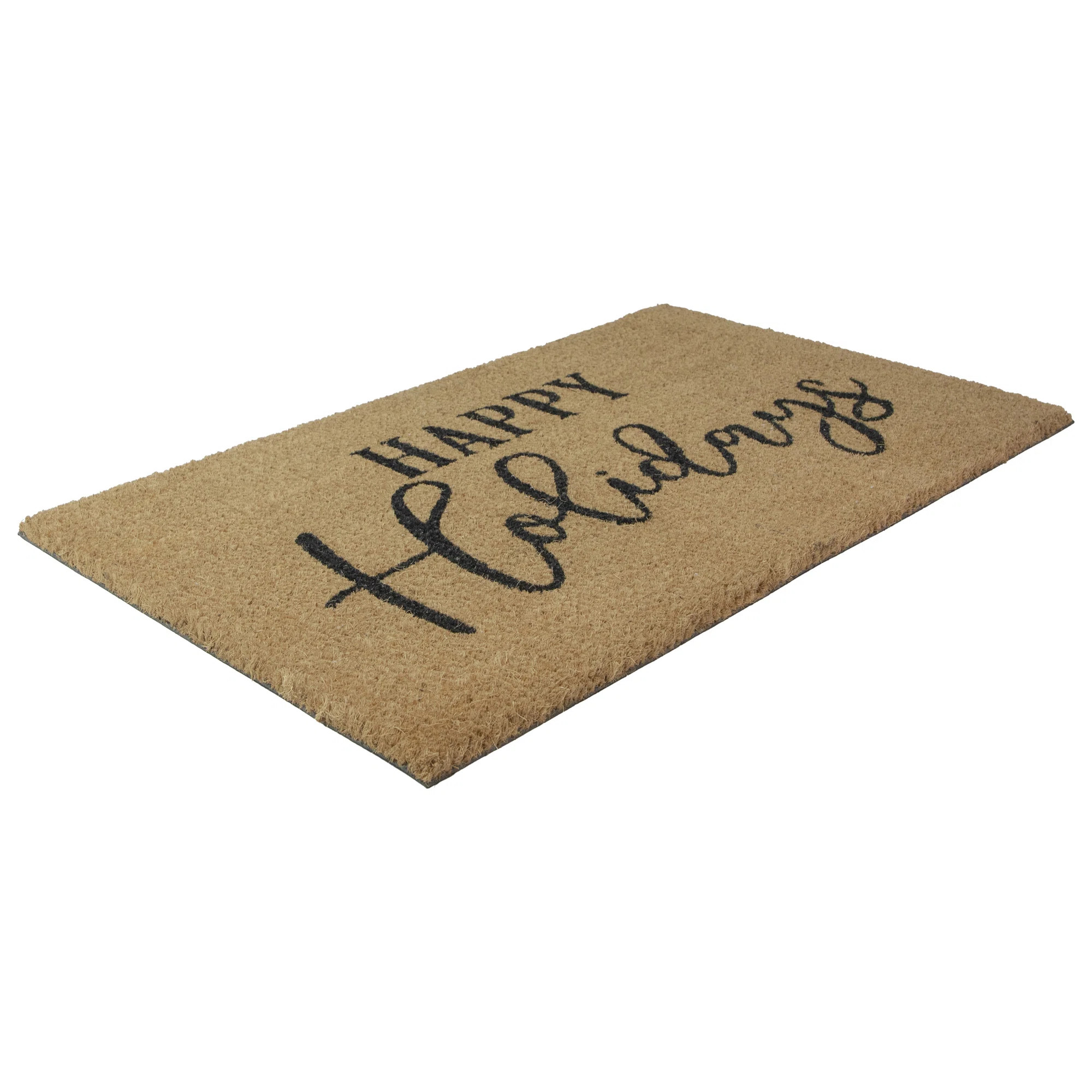 Natural Coir "Happy Holidays" Christmas Doormat 18" x 30" | Wayfair North America