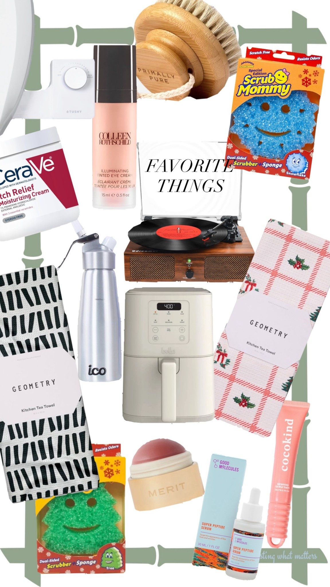 Favorite Things! Gifts that came to the favorite things party!! 🎁 Things people love! So many great gift ideas to give!

#silkbeanie #beanie #goldengirls #coasters #hairproducts #stylingproducts #tote #mahjongbag #purseorganizer #acne #salt&stone #perfume #oliveoil #airfryer #geometry #towels #whippedcream #recordplayer #scrumbdaddy #sponge #merit #lipbalm #bidet

#LTKHome #LTKgrwm #LTKGiftGuide