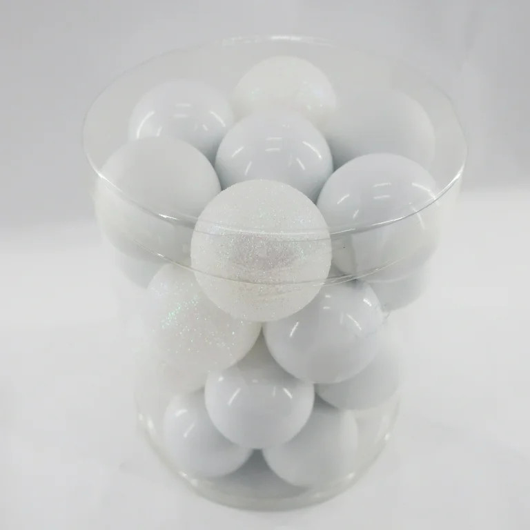 60mm White Round Shatterproof Ball Ornament, 26 Count, by Holiday Time | Walmart (US)