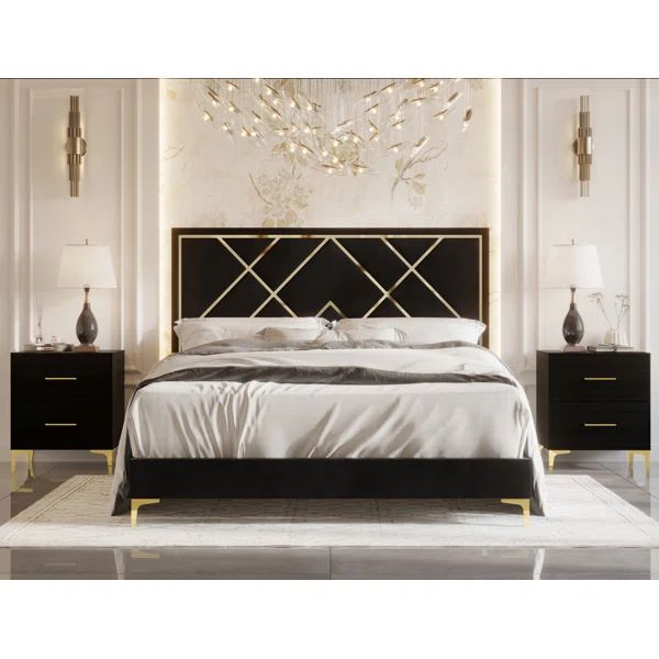 Lausyn Upholstered Standard 3 Piece Bedroom Set | Wayfair North America