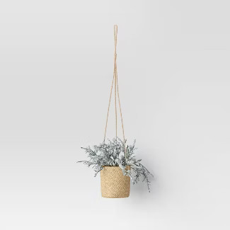 Faux Greenery in Woven Pot Wall Sculptures Green - Threshold™ | Target