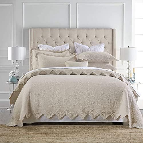 Brandream Queen Size Quilt Set Cotton Beige Quilts Luxury Farmhouse Bedding Set Lightweight Cover... | Amazon (US)
