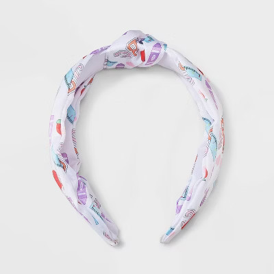 Teacher Ruler Apple ABC Print Top Knot Headband - Multicolor | Target