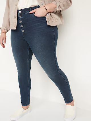 Extra High-Waisted Rockstar 360° Stretch Super Skinny Button-Fly Jeans for Women | Old Navy (US)