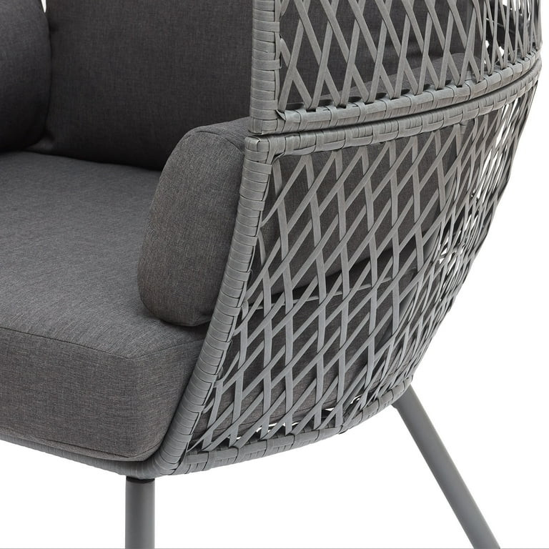 Better Homes & Garden Ventura Steel Stationary Outdoor Wicker Egg Chair, Gray - Walmart.com | Walmart (US)