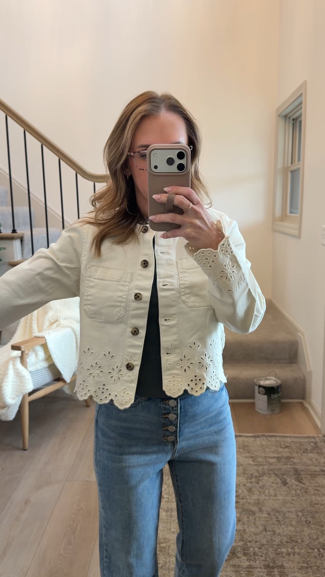 Not to be dramatic, but this might be the cutest jacket I’ve ever seen! Look at how stinking cute the scallop edges are in the eyelet cut outs! It’s from @walmart !! Wearing XS

#LTKPetite #LTKootd