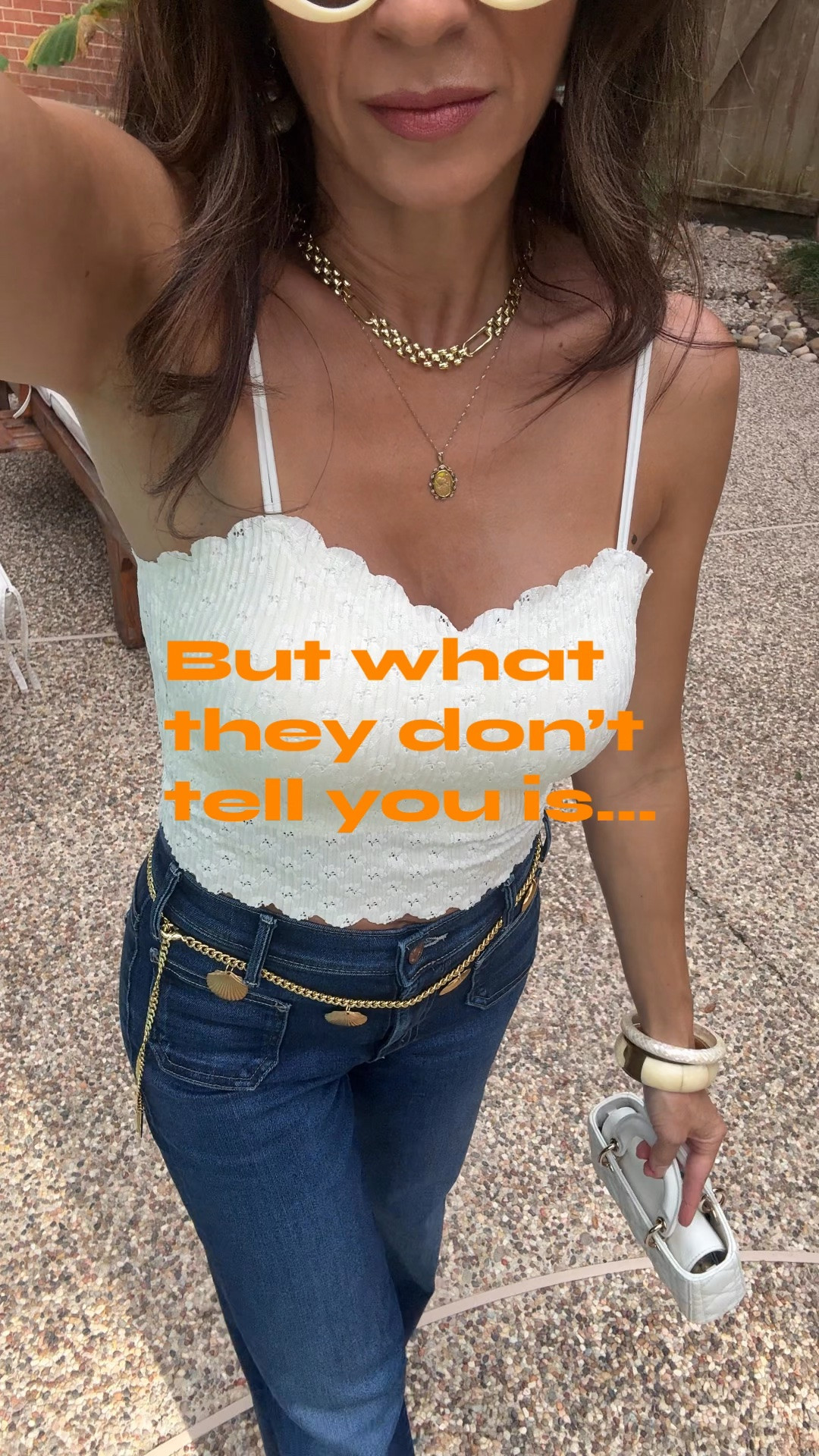 Anti aging routines start with your mind & spirit. 🥂
Jewelry + belt by @MayaFasthoff


Ageless outfits / best jeans / vacation style