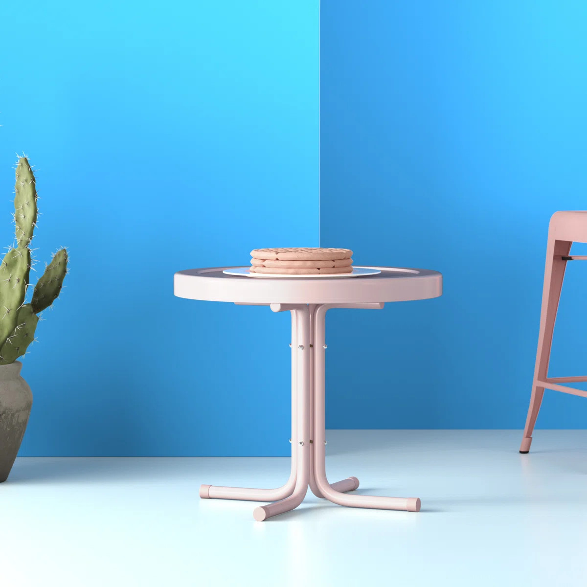 Alanna Round Metal Outdoor Side Table , 22'' in. W 22'' in. D | Wayfair North America