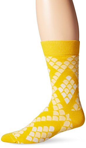 Happy Socks Men's 1pk Unisex Combed Cotton Crew-Yellow Snake | Amazon (US)