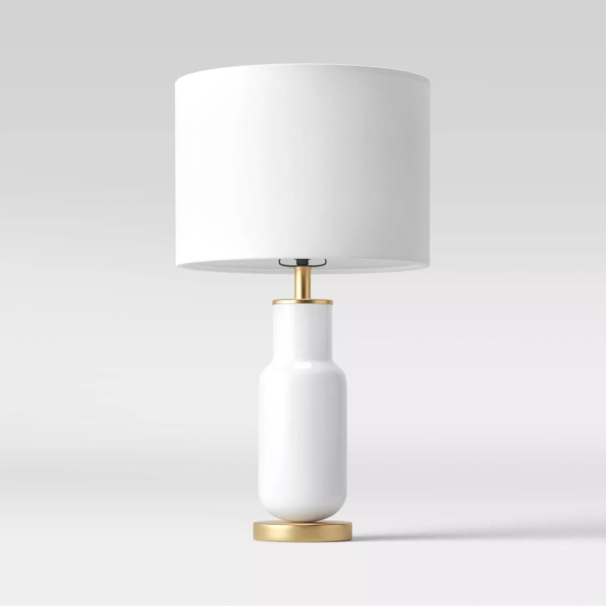 Large Assembled Tapered Glass Table Lamp (Includes LED Light Bulb) White - Threshold™ | Target