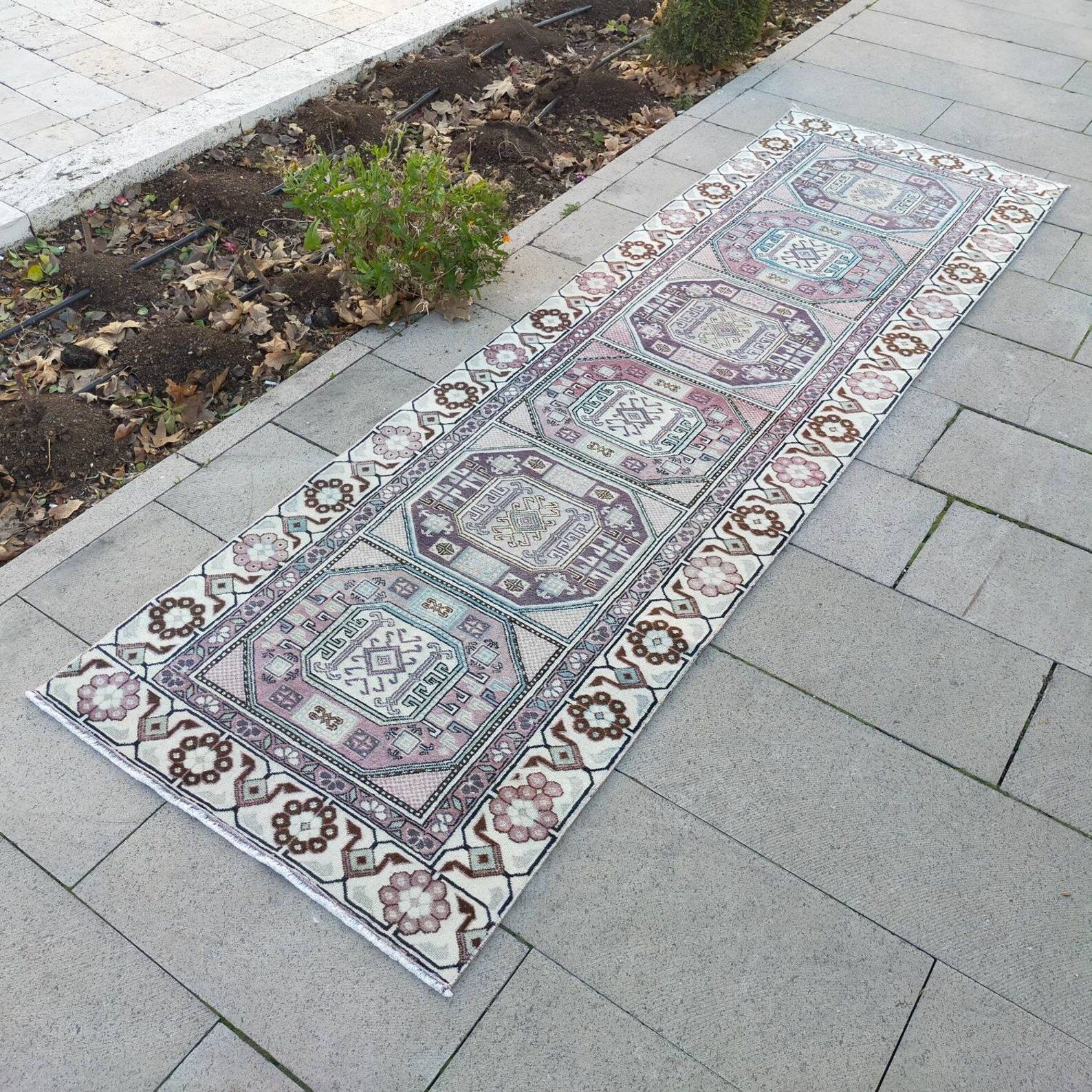 Runner Rug Hollway Rugs Beige and Blue Rug Runner Handmade | Etsy | Etsy (US)