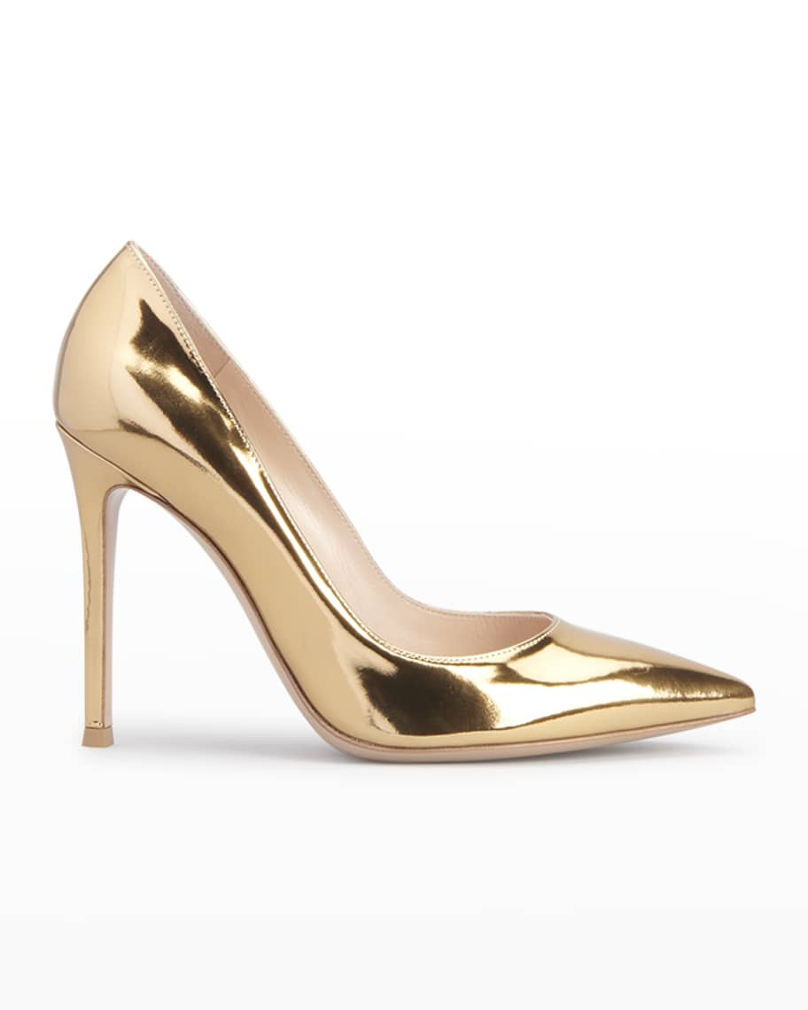Gianvito Rossi Mirror Calfskin Stiletto Pumps | Neiman Marcus