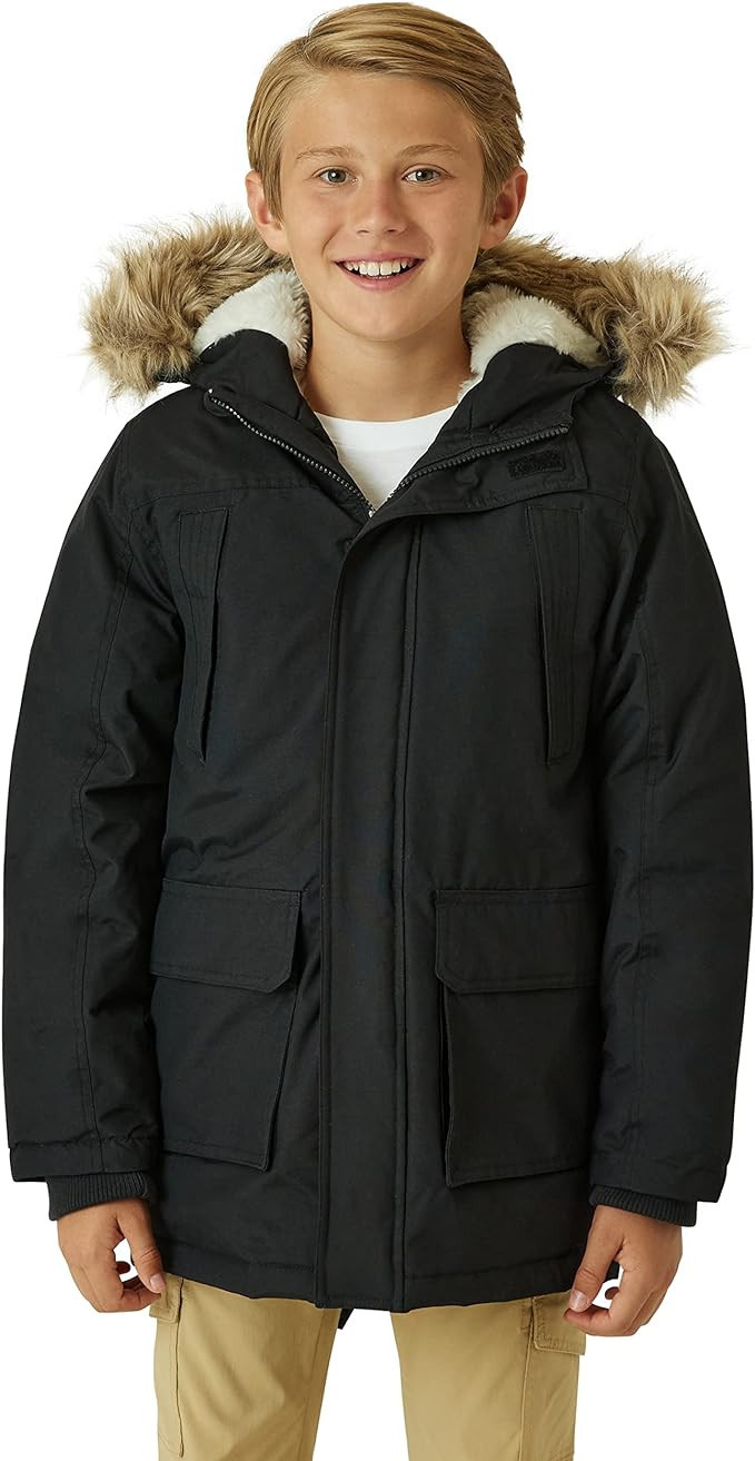 Eddie Bauer Boys' Winter Coat – Waterproof Heavyweight Down Parka Jacket with Faux Fur Hood (3-... | Amazon (US)