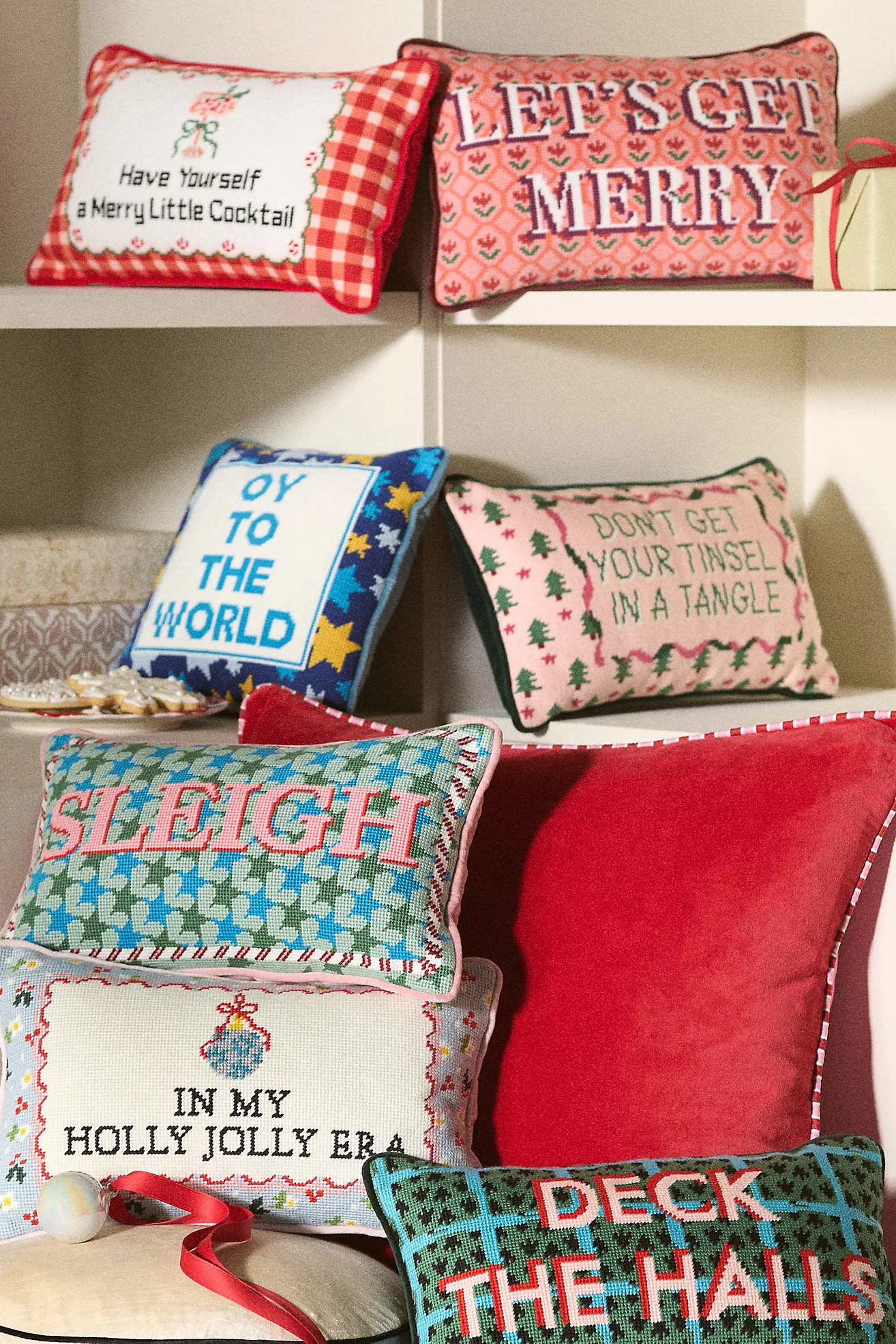 Furbish Studio Holiday Petite Needlepoint Pillow | Anthropologie (US)