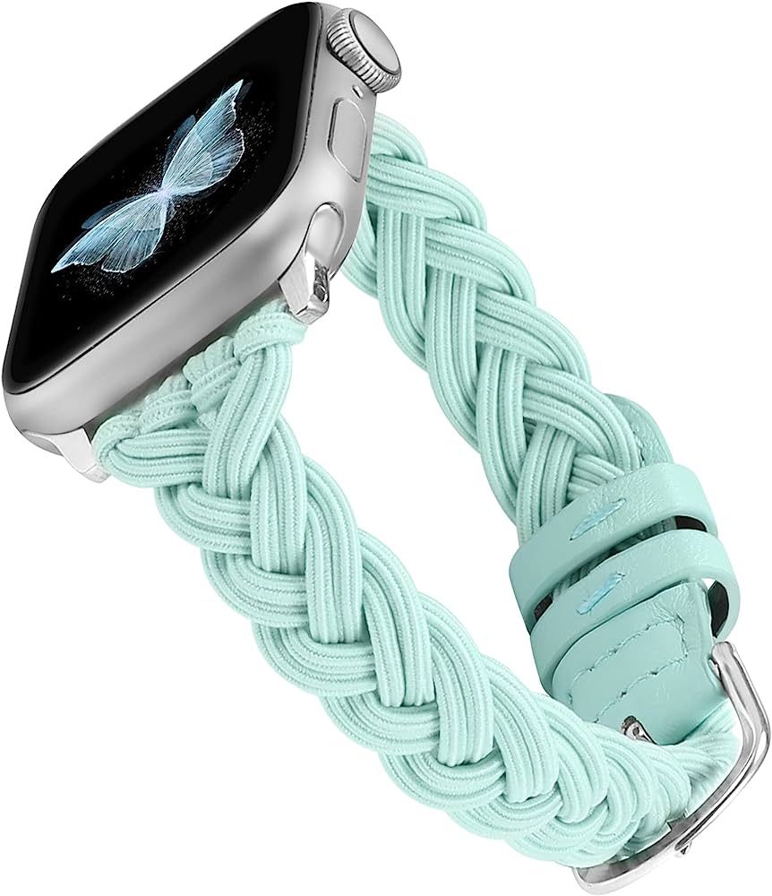 Wearlizer Compatible with Apple Watch Band Braided 38mm 40mm 41mm women, Stretchy Colorful Cute S... | Amazon (US)