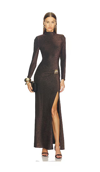 Indira Gown in Black & Gold | Revolve Clothing (Global)