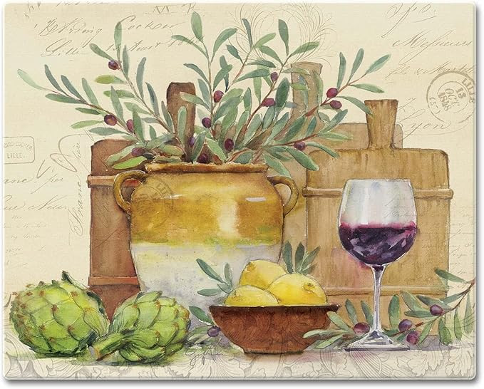 CounterArt Rustic Wine 3mm Tempered Glass Cutting Board 15” x 12” Manufactured in the USA Ser... | Amazon (US)