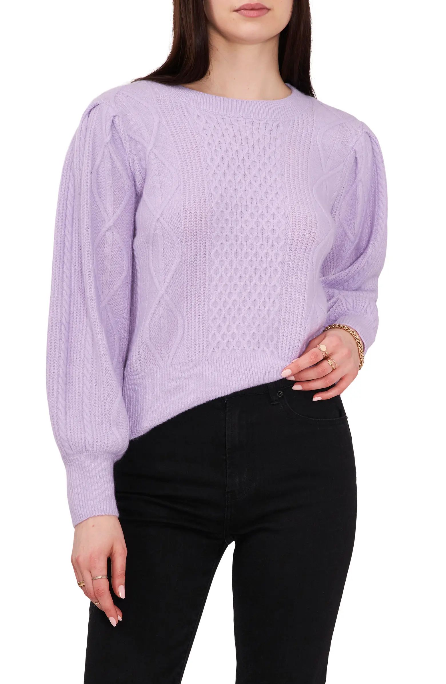 Variegated Cables Crew Sweater | Nordstrom