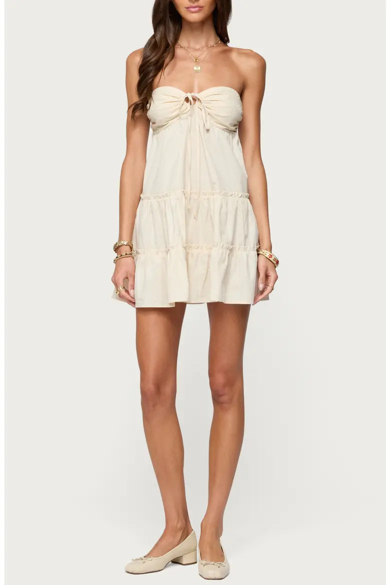 Safie Strapless Tiered Cotton Minidress (Women) | Nordstrom | Nordstrom
