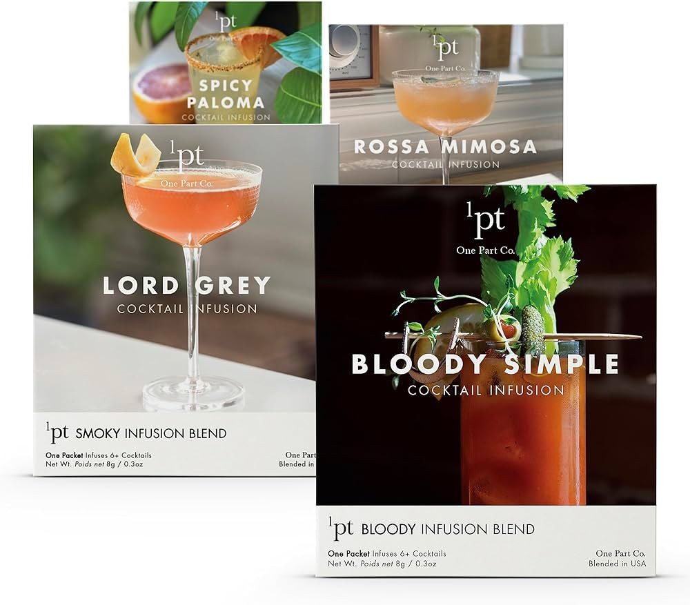 One Part Co Cocktail Infusion Bundle for Brunch Cocktails, Set of 4, Bloody Simple, Rossa Mimosa,... | Amazon (US)