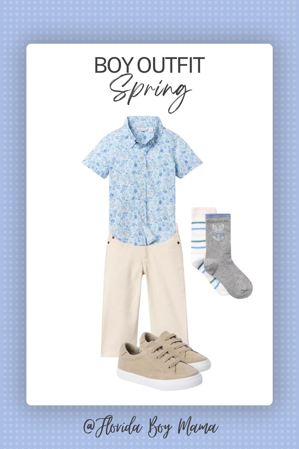 Boy Easter Outfit. Spring collared shirt for boys is perfect with a floral print. Love these tan sneakers to dress up this Easter outfit for boys. Bunny socks are super cute for an Easter ootd toddler boy. 

#LTKSeasonal #LTKKids #LTKootd